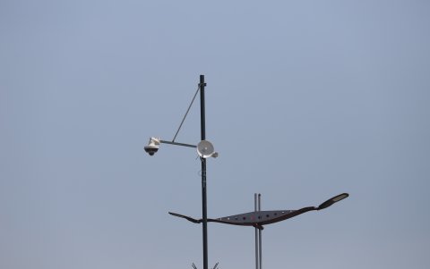 Cámara de seguridad, en la vía Samborondón.