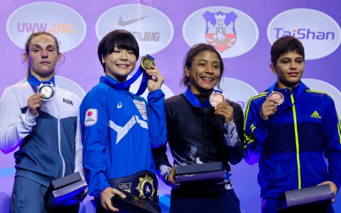 La Tigra junto a las mejores luchadoras absolutas del mundo en los 53 kilogramos.