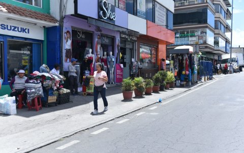 Dueños de locales colocaron macetas con plantas para evitar que comerciantes se tomen la vereda.