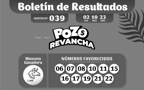 BOLETIN POZO 1052, REVANCHA 039 , LUNES 02 DE OCTUBRE 2023