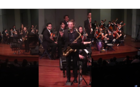 El francés tocó con la Orquesta Filarmónica Municipal de Guayaquil, dirigida por el maestro Manuel Campos.