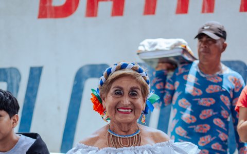 Gladys Arévalo, de 77 años, fue una de las bailarinas que más aplausos se llevó durante el acto.