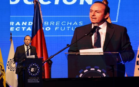 Durante su discurso, Sebastián Borja, presidente de la junta directiva de la Cámara de Industrias y Producción, reafirmó el compromiso de hacer cumplir el rol del gremio.