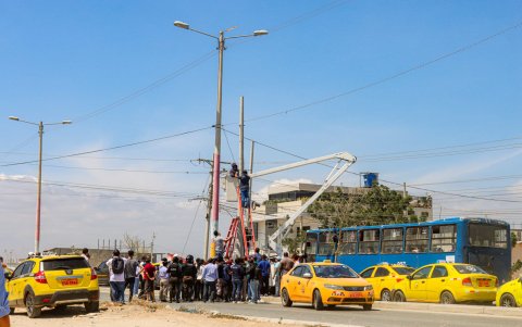 Los transportistas impidieron la instalación en Playas