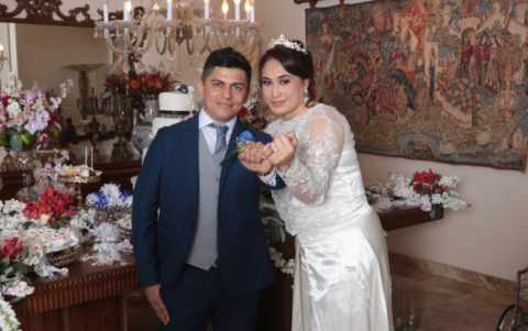 Javier y Andrea durante la celebración.