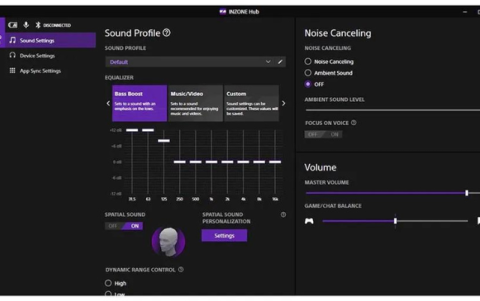 Su software para PC, Inzone Hub, te permite personalizar una amplia gama de funciones