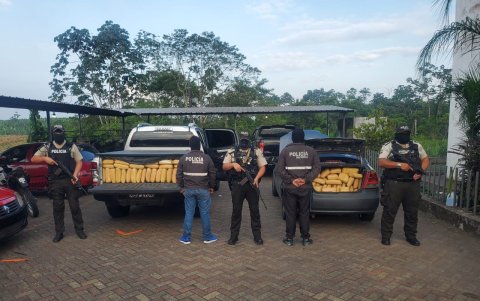 Los paquetes de droga encontrados en el cantón Buena Fe, fueron llevados a la UVC de Quevedo.