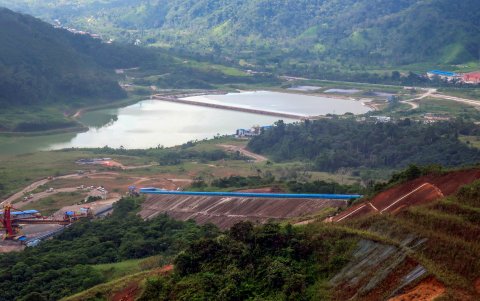 Depósito de relaves de la minería en El Pangui, provincia de Zamora Chinchipe (Ecuador).