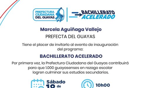 Invitación de evento de la Prefectura del Guayas.