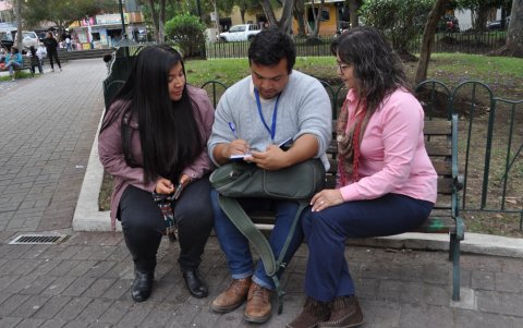 Salomé Mediavilla, Ángel Mediavilla y Paulina Calvachi son gestores populares a cargo de la organización del evento.