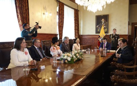 Los consejeros del órgano electoral también participaron de la reunión con Noboa.