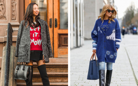 con faldas o en modo vestido también son opciones para utilizar este abrigo