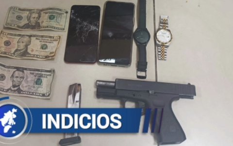 La Policía mostró evidencias del frustrado robo.