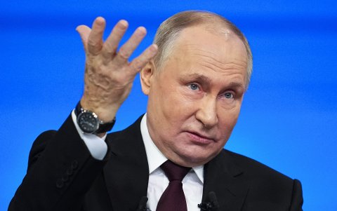 El presidente de Rusia Vladímir  Putin, en una conferencia de prensa, en  Moscú | 14/12/2023