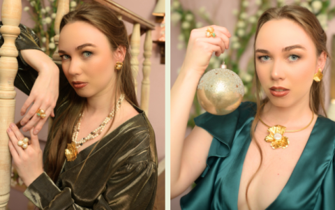 Las joyas resaltan más en atuendos monocromáticos.