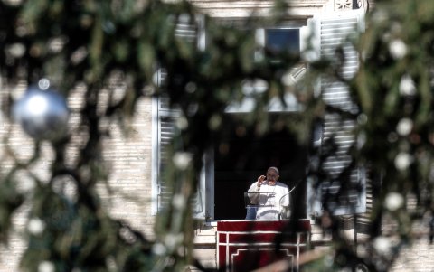 El papa Francisco la mañana de este domingo 17 de diciembre 2023.