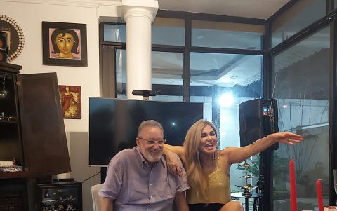 La pareja durante la reunión.