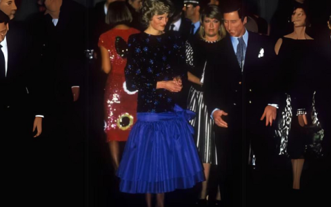 Vestido de Lady Di que fue usado en 1985.