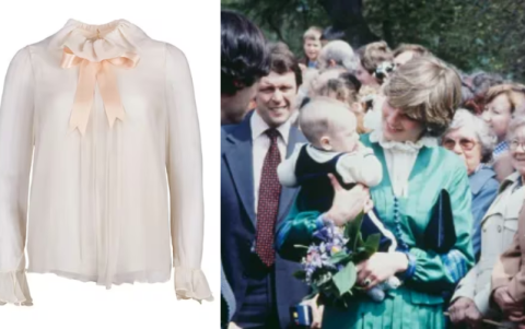 Blusa que usó durante la foto de su compromiso con Carlos III.