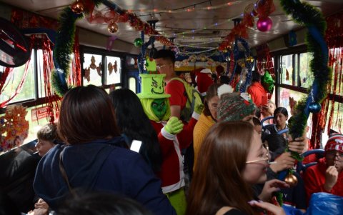 Los pasajeros se mostraron contentos con el detalle.
