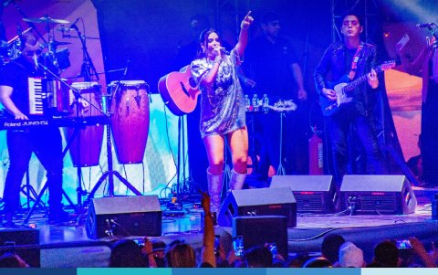 La noche del 22 de diciembre hubo un concierto al aire libre.