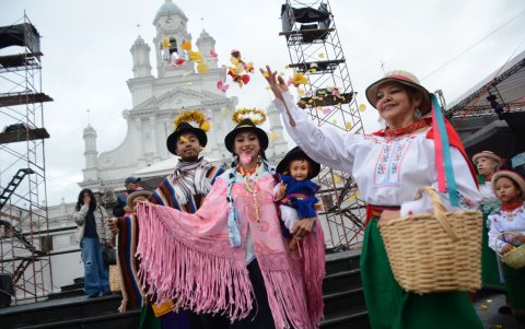 Celebración. En el Pase del Niño la sagrada familia lució trajes de chagras de la zona.