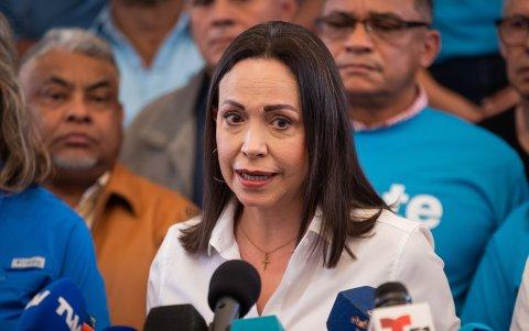 Caracas. María Corina Machado, candidata opositora busca frentear a la oposicón de los chavistas.