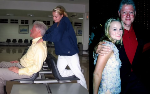 Bill Clinton junto a menores que acusaron a Epstein de abuso y tráfico sexual