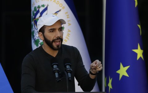 El presidente de El Salvador, Nayib Bukele, en una de sus recientes apariciones públicas.