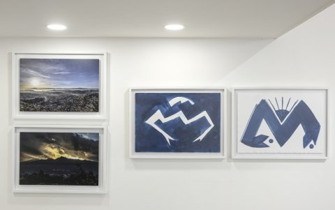 Varias de las obras de José Luis Macas que podrá ver en la galería Casa del Barrio.