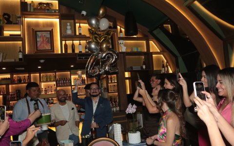 Daniel brindó por la famiia y los amigos, de quienes dijo 