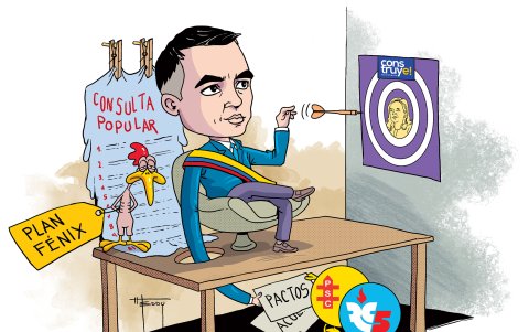 Daniel Noboa va tras la reelección.