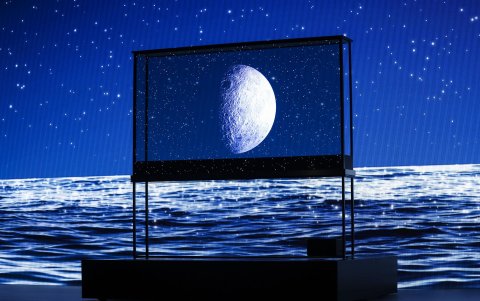 Modelo de televisión transparente de la empresa LG