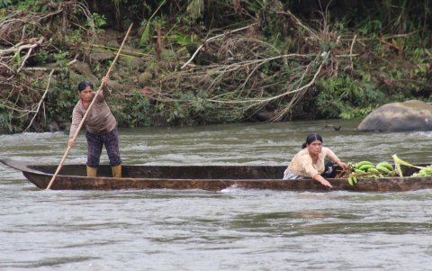 El medio de movilización en muchos de los casos es la vía fluvial para los chachis.