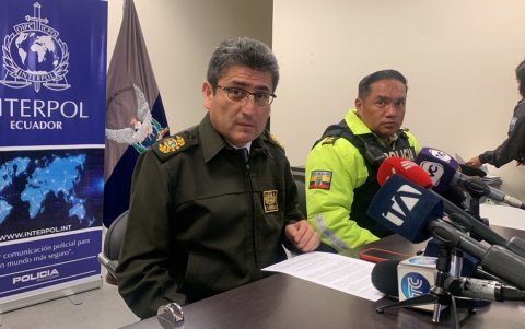 Freddy Sarzosa, director Nacional de Investigaciones, dio el anuncio de la llegada de Salcedo a Ecuador