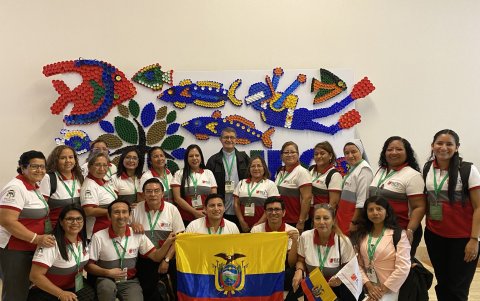 Equipo. Ecuador estuvo presente por su obra educativa y evangelizadora.