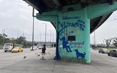 Viaducto. Para la docente María Fernanda López, estas gráficas “son bajadas del Internet”, no hay proceso creativo ni son muros de autor