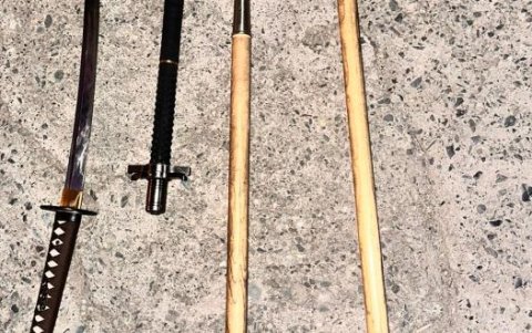 Estas armas fueron encontradas en posesión del detenido