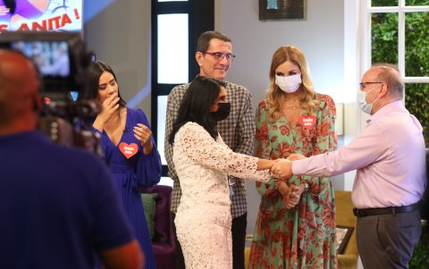 En la despedida de Ana Buljubasich, Polo con Rafael Cuesta y Rocío Cedeño.