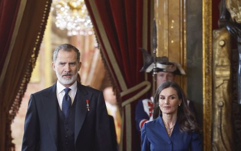 Con su esposo, Felipe.