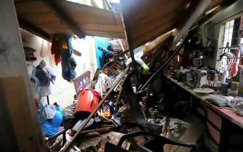 Una vivienda al sur de la ciudad fue afectada por las fuertes lluvias.