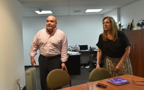 Hernán Santa Cruz y María Laura Terán, durante su encuentro con EXPRESO.