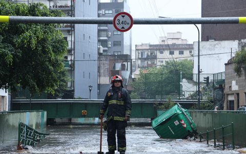 Inundaciones por las fuertes lluvias hoy, en Buenos Aires