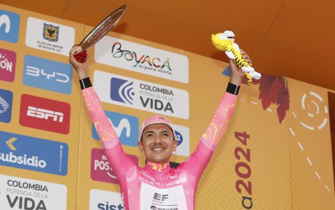Richard Carapaz se coronó rey de la montaña y vicecampeón del Tour Colombia.