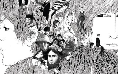 Detalle de la portada de Revolver, un collage obra de Klaus Voormann, que ganó un Grammy a 1967 a mejor tapa de disco.
