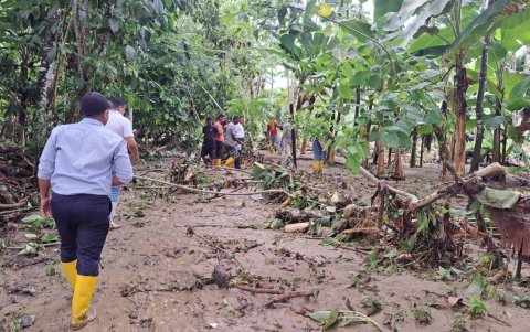 Las intensas lluvias de la madrugada del 20 de febrero anegaron y destruyeron cultivos en las zonas de Muisne.