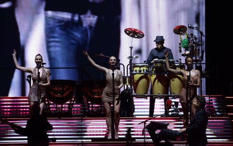 Músicos y coristas durante el concierto.
.