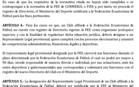 Artículo 4 del Acuerdo Ministerial 250.