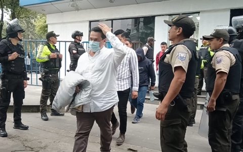 El asambleísta Pablo Muentes en la Unidad de Flagrancia