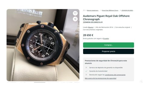 Este sería el Audemars Piguet encontrado en la casa de Muentes.